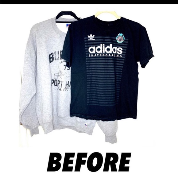 ♻️Upcycled Adidas Crewneck Hoodie♻️ - Picture 3 of 7